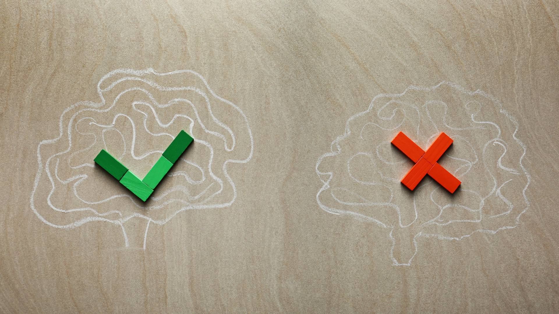 two chalk images of a brain to demonstrate the impact of EMDR on brain activity