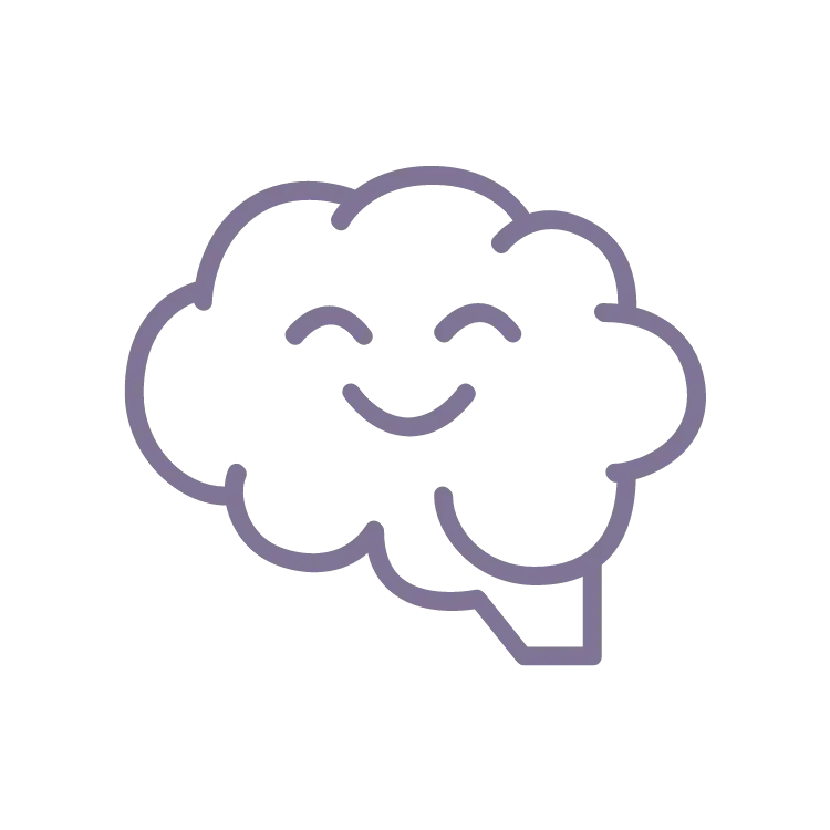an icon of a brain smiling