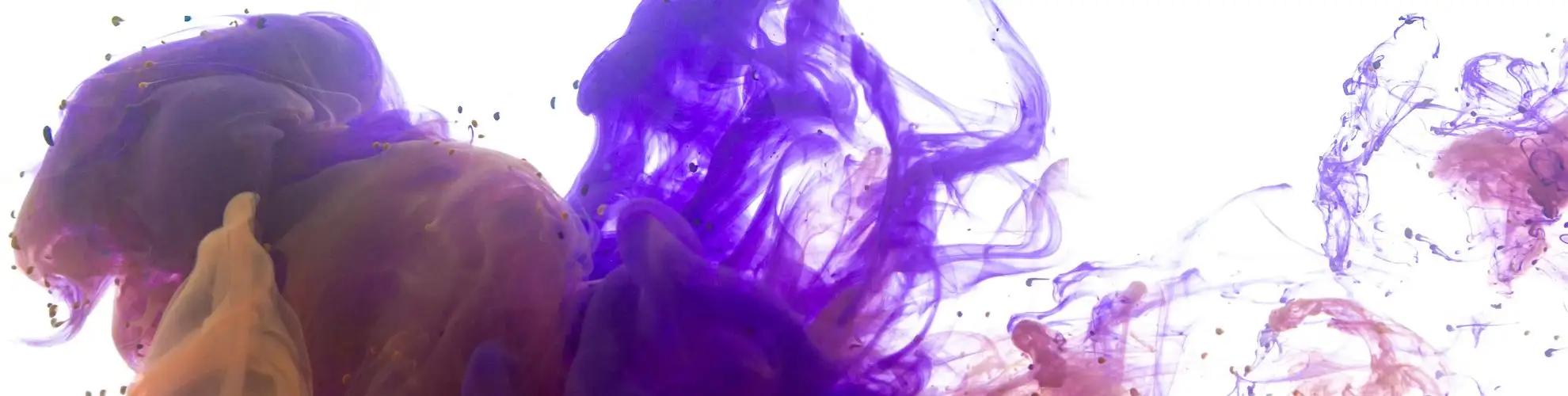 purple and dark violet fluids mixing against a white background